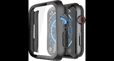 Screenprotector Glas + Hoesje geschikt voor Apple Watch SE 2022 40 mm - Volledig 360 Graden Case Bescherming