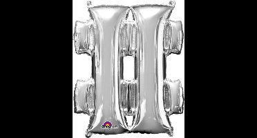 AMSCAN - Enorme zilverkleurige hashtag ballon