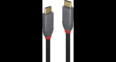 LINDY 36900 USB-kabel USB 3.2 Gen2x2 USB-C stekker, USB-C stekker 0.50 m Zwart, Grijs
