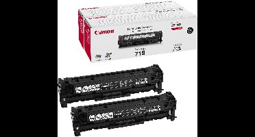 Canon 718 Tonercartridge - Zwart / 2 stuks