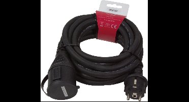 LogiLink LPS102 Stroom Verlengkabel Zwart 5.00 m H07RN-F 3G 1,5 mm² Geschikt voor buiten