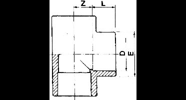 PVC T-stuk 90° 2 x Ø90 x 1¼ bi.dr PN10*