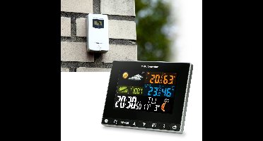 Buienradar BR-700 Digitaal Weerstation met Buitensensor - Weerstation Buienradar met Luchtdruk, Temperatuur en Groot Display - Zwart