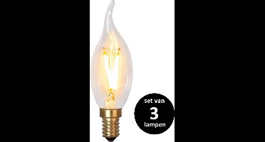 Soft Glow Kaarslamp met tip - E14 - 0,5W - set van 3