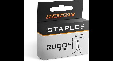 Handy - Nietjes voor Nietpistool / Tacker - 1,2 x 2 x 10 mm - 2000 stuks - o.a. voor Handy Nietpistool - BPK