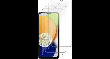 Screenprotector geschikt voor Samsung A03 - Gehard Glas Beschermglas Tempered Glass Screen Protector - 4 Stuks