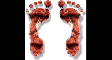 Bloederige voetafdruk, stickers, halloween , Kindercrea