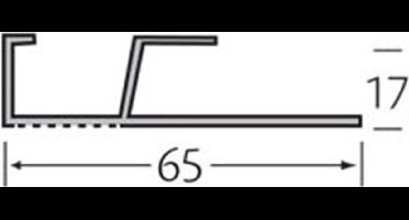 Ventilatie afsluitprofiel 65 x 17 mm Wit
