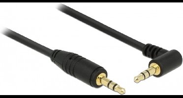 3,5mm Jack stereo audio kabel - haaks - verguld / zwart - 2 meter