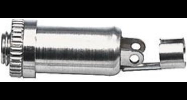 3,5mm Jack (v) inbouw connector - metaal - 2 soldeerpunten + massa klem / stereo