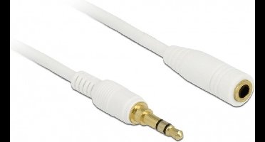 3,5mm Jack stereo audio slim kabel verlengkabel met extra ruimte - wit - 2 meter