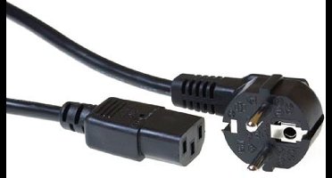 ACT Netsnoer Schuko CEE 7/7 male (haaks) - C13 IEC 60320 zwart 5 m AK5016
