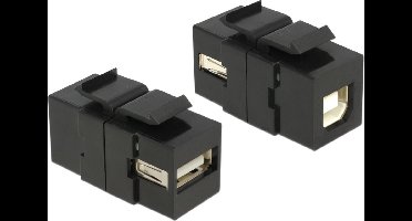 Keystone USB2.0 - USB-A - USB-B module zwart