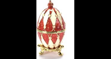 Luxe Decoratief Ei met Kristallen — Verzamelstuk in Keizerlijke Stijl — Handgemaakt, van de Czars Collectie door Atlas Editions voor verzamelaars, niet geschikt voor kinderen jonger dan 14 jaar.