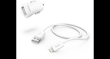 Hama 00210579 oplader voor mobiele apparatuur E-book lezer, Smartphone, Tablet Wit Sigarettenaansteker Auto