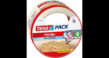 Tesa verpakkingstape - 8x - transparant - 66 m x 50 mm - tape rol - verpakkingsbenodigdheden - Verpakkingstape/inpaktape - Dozen afsluittape