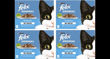 4x Felix - Original Vis Selectie in gelei - Kattenvoer - 12x85g