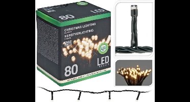 Kerstverlichting 80 Leds - 8 mtr - warm wit