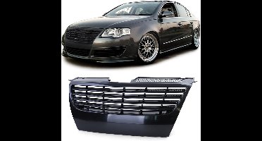 Sport Grill Hoogglans Zwart Embleemloos Geschikt Voor Volkswagen VW Passat B6 3C 2005 t/m 2008