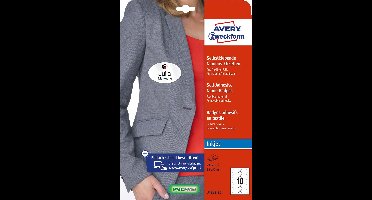 Naambadge zelfkl. Zweckform ovaal 85x50mm wit afneembaar 200 etiketten 20 vel inkjet