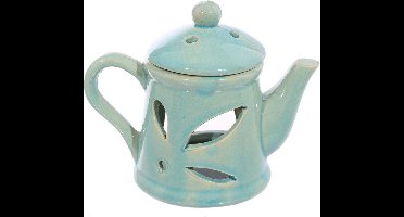 Keramiek Theepot Geurbrander met deksel ( Aqua )