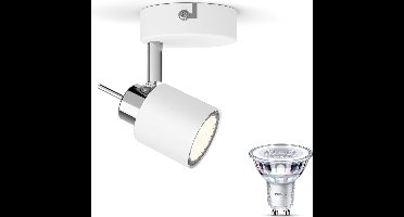 Philips Meranti Opbouwspot (Wit) - Warmwit Licht - Wandspot of Plafondspot met 1 Lichtpunt - GU10 - SceneSwitch - Eenvoudig Dimbaar met Je Klassieke Schakelaar
