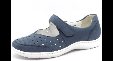 Waldläufer Dames Bandschoen - 496325-191-263 Jeansblauw - Wijdte H - Maat 5