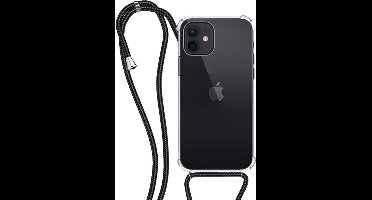 Hoesje - Geschikt voor Apple iPhone 14 - Met Koord - Shock Proof - Siliconen Case - Back Cover - Telefoonkoord - Telefoon Hoes Shockproof - Telefoonketting - Transparant