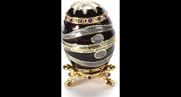 Luxe Decoratief Ei met Kristallen — Verzamelstuk in Keizerlijke Stijl — Handgemaakt, van de Czars Collectie door Atlas Editions voor verzamelaars, niet geschikt voor kinderen jonger dan 14 jaar.