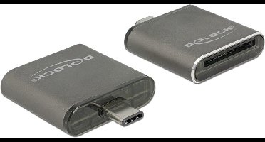 DeLOCK USB Cardreader met USB-C connector en 1 kaartsleuf - voor SD (o.a. SD 3.0/UHS-I en SD 4.0/UHS-II) - USB3.0