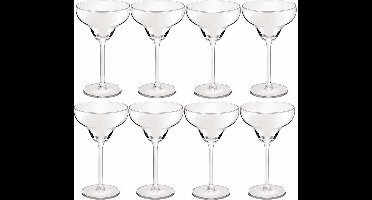 Royal Leerdam Cocktailglazen - 8x - transparant - 300 ml - Margarita - glas- glazen - Cocktails - Cocktailglazen van glas