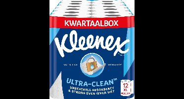 Kleenex keukenpapier - Keukenrol Ultra Clean  - 12 Maxi XL rollen - Voordeelverpakking