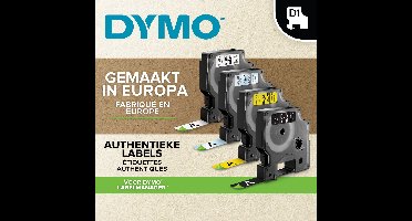 DYMO originele D1 Duurzame polyester labels | Zwarte Tekst op Wit Label | 19 mm x 3,5 m | zelfklevende etiketten voor de LabelManager labelprinter | gemaakt in Europa