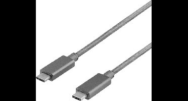 DELTACO USBC-1261 USB-C naar USB-C kabel - USB 3.1 Gen 1 - 1 meter - Space Grey