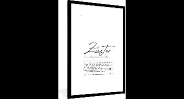 PosterMonkey - Poster - Betekenis - Zus - Cadeau voor haar - Cadeau voor vrouw - Wanddecoratie - Woonkamer - Slaapkamer - 80x120 cm