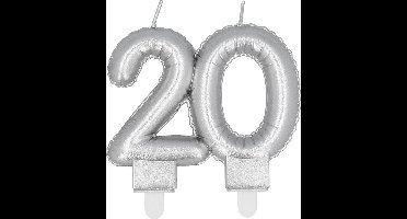 Boland - Kaarsje '20' zilver 20 Zilver - Geen thema - Verjaardag - Jubileum