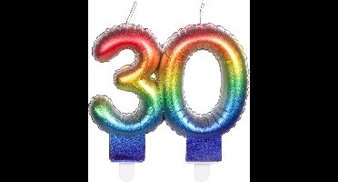 Boland - Kaarsje '30' regenboog 30 Multi - Regenboog - Regenboog