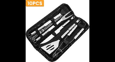 Godmorn BBQ Grill Accessoires Set - Barbecue Gereedschap Set - Inclusief Luxe Draagtas - BBQ Accesoires - Gereedschapset - 10-delig - Sintcadeaus