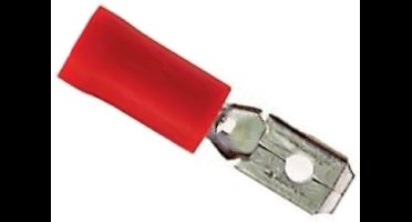 Bofix Platte mannelijke kabelschoen 2.8mm - Verpakking van 25 stuks - Rode kleur