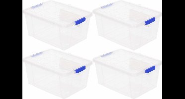 Plasticforte Opbergbox met deksel - 5x - 4 liter - transparant - kunststof - opbergkist