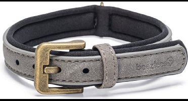 Beeztees Balacron Ax Halsband Hond - Kunstleer - Grijs - 24-30 cm x 10 mm