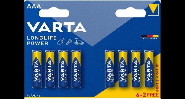 Varta Longlife Power AAA 8 stuks