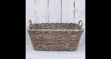Migo Styling - Opbergmand - Fietsmand - Met hengsels - Riet - Rotan - Strijkmand - 60 x 40 x 30 cm