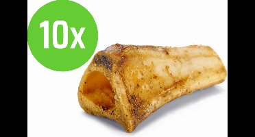 Beeztees Gedroogde Rundermergpijp 10 cm - hondensnack - 10 Verpakkingen