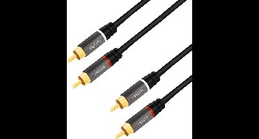 LogiLink CA1202 Cinch Audio Aansluitkabel 1.0 m Zwart Afgeschermd, Kleurcodering