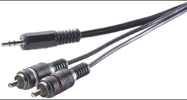 SpeaKa Professional SP-1300900 Cinch / Jackplug Audio Aansluitkabel [2x Cinch-stekker - 1x Jackplug male 3,5 mm] 3.00 m
