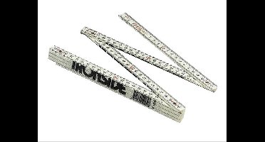 Ironside duimstok/vouwmeter 2m glasvezel wit