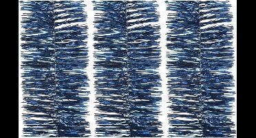 3x decoris kerstslinger-guirlande - donkerblauw - glanzend lametta - 270 cm