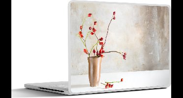 Laptop sticker - 10.1 inch - Rozenbottel - Stilleven - Rood - 25x18cm - Laptopstickers - Laptop skin - Cover