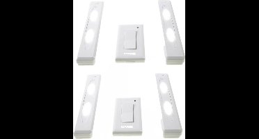 Kastlampen - schakelaar - 4 stuks - LED lampen - wit - 15 cm